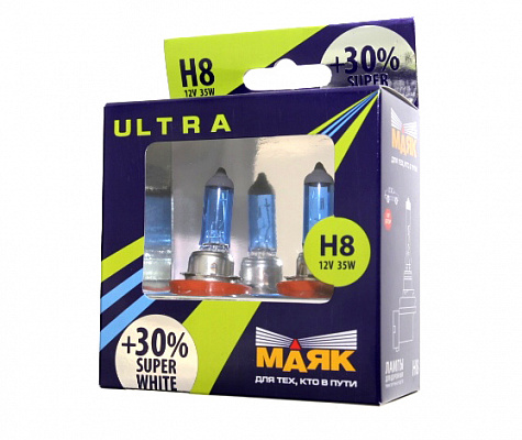 Лампы Н-8 12V  35W МАЯК +30% 82820SW+30