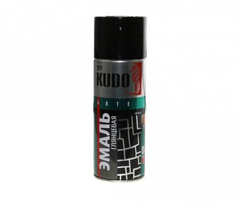 Краска KUDO чёрная глянцевая спрей 520 мл. KU-1002