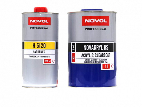 Лак NOVOL HS 2+1 "Новоакрил"  + отверд. 1л (38043+35631)