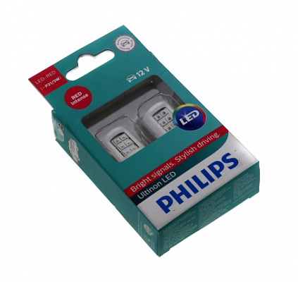 Диод 12V 21W 2-х контакт.красный PHILIPS 11499ULRX2 (2 шт)