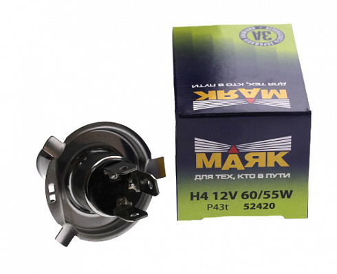 Лампа Н-4 12V  60/55W МАЯК 52420