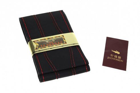 Оплётка руля на шнурке GYC-131 красная строчка