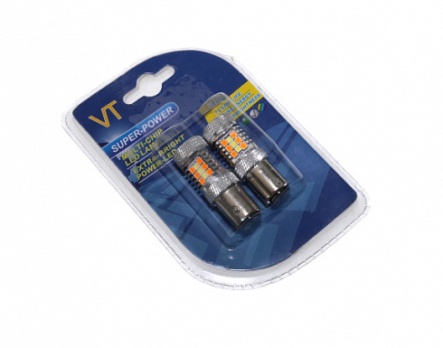 Диод 12V 21W 2-х контакт.белый + оранжевый (42 диода) (2шт.) VT