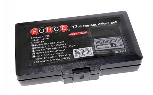 Отвёртка ударная FORCE 5171 17 предм.