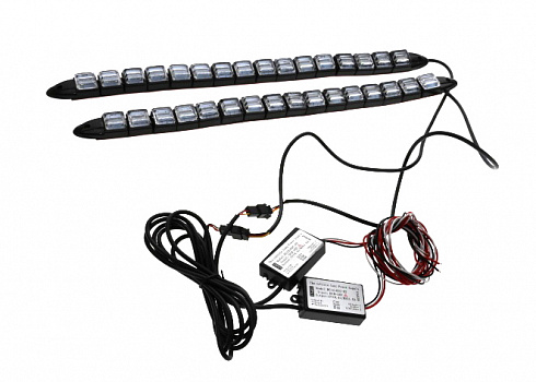 Лента светодиодная (ДХО+бегающий поворотник) (2шт) YCL-785 16 диодов