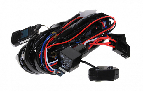 Проводка подключения LED-фар с пультом, реле 40А (на 2 фары) RedBTR