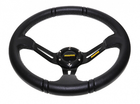 Руль спортивный 4125С+PVC+чёрный MOMO