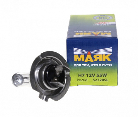 Лампа Н-7 12V  55W МАЯК +30% 52720SL