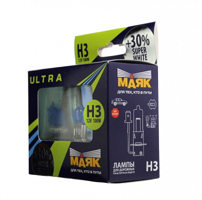 Лампы Н-3 12V 100W МАЯК +30% 82350SW+30