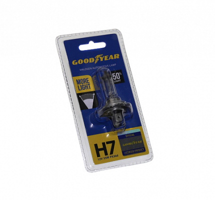 Лампа Н-7 12V  55W GOOD YEAR +50% MORE LIGHT GY017125 блистер
