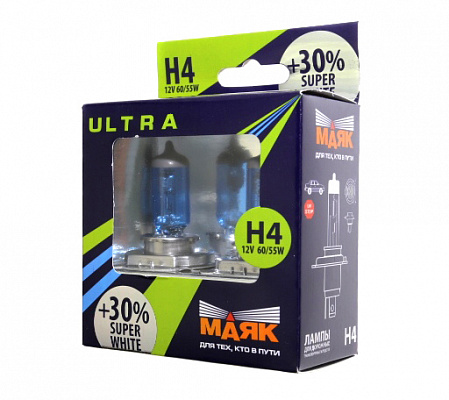 Лампы Н-4 12V  60/55W МАЯК +30% 82420SW+30