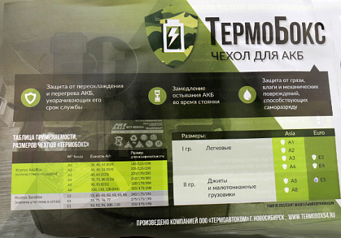 Чехол для АКБ E5 (350/175/190)