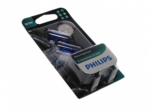 Лампа 12V W5W без цоколя PHILIPS (2 шт) 12961XVPB2