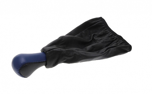Ручка рычага КПП кожаная 2108 синяя