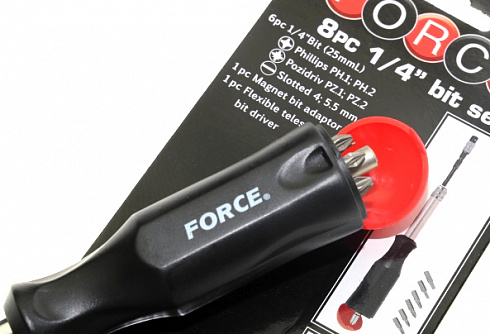 Отвёртка FORCE 2083 8 пред. с гибким удлинителем