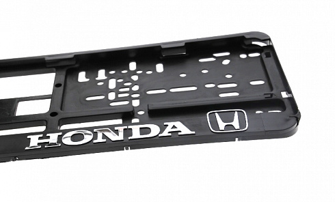 Рамка номера с защёлкой серебро HONDA