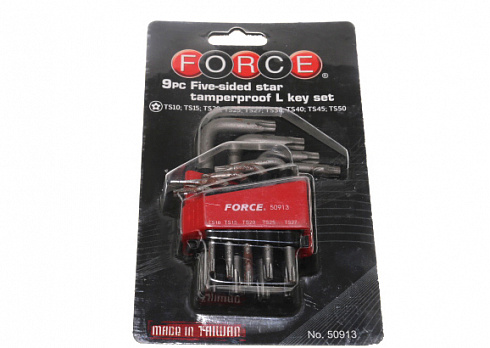 Набор звёзд FORCE 50913 Г-образн. 9 пред. TORX