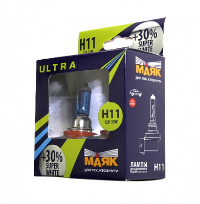 Лампы Н-11 12V 55W МАЯК +30% 82110SW+30