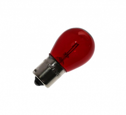 Лампа 12V P21W  1-контактная красная