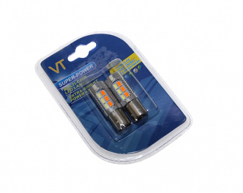 Диод 12V 21W 2-х контакт.белый + оранжевый (22 диода) (2шт.) VT