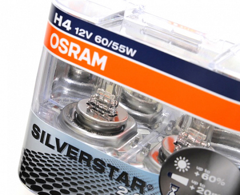 Лампы Н-4 12V  60/55W OSRAM +60% 64193SVS Silver