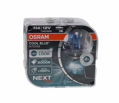 Лампы Н-4 12V  60/55W OSRAM +100% 64193CBN-HCB 5000K