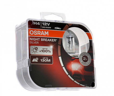 Лампы Н-4 12V  60/55W OSRAM +100% 64193NBS