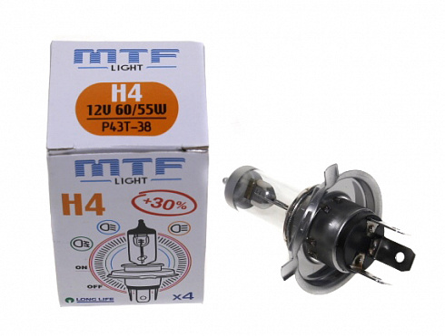 Лампа Н-4 12V  60/55W MTF +30% HS1204